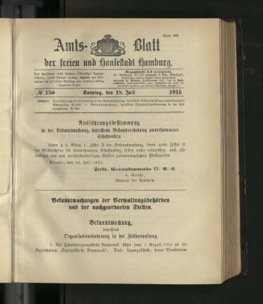 No. 150, 18. Juli 1915