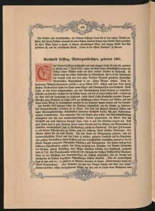 Gotthold Lessing, Rittergutsbesitzer, geboren 1861