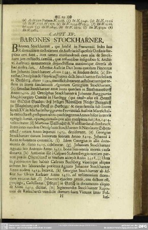 Caput XIV. Barones Stockharner