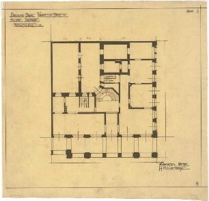 Billing, Hermann; Karlsruhe, Friedrichsplatz 12; Badische Bank, Umbau - Grundriss EG