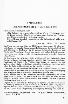 I. Die Bestimmungen des § 176 Abs. 1 Ziffer 3 StGB