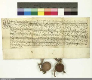Revers Hans Konrads von Berlichingen und seiner namentlich genannten Brüder bezüglich der Belehnung mit zwei Vorwerken in Milz und weiteren im Einzelnen aufgeführten Lehen durch Johann Friedrich [von Schwalbach], Abt von Fulda