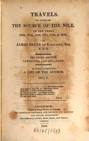 Travels to discover the source of the Nile, in the years 1768, 1769, 1770, 1771, 1772, & 1773. 5