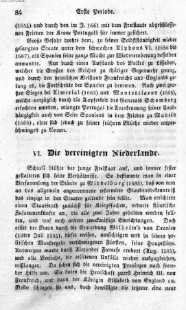 VI. Die vereinigten Niederlande