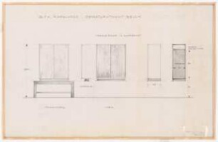Reichsluftfahrtministerium, Berlin: Ruheraum Oberstleutnant Bruch Q1R (4. OG): Schrank Ansichten, Schnitte