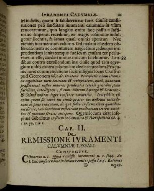 Cap. II. De Remissione Iuramenti Calumniæ Legali.