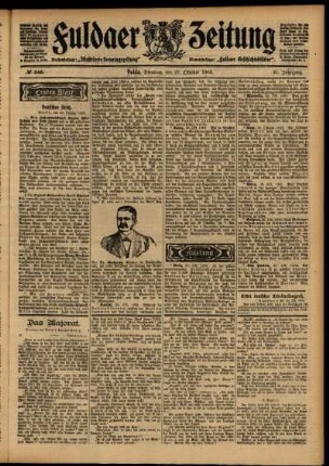 Erste Ausgabe vom Dienstag, den 27. Oktober 1903.