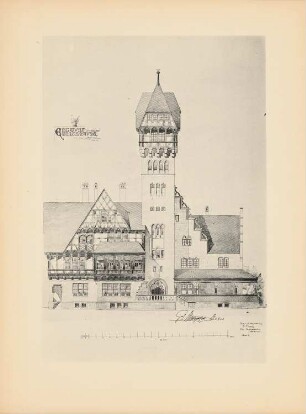 Wirtshaus: Vorderansicht 1:50 (aus: Drucke von Seminararbeiten der Königlich Technischen Hochschule Berlin, Bd. III)