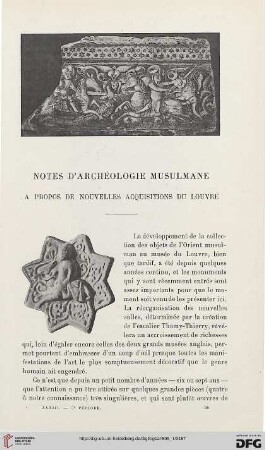 3. Pér. 33.1905: À propos de nouvelles acqisitions du Louvre : notes d'archéologie musulmane