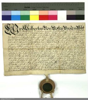 Lehenbrief Adalberts [von Schleifras], Abt von Fulda, für Heinrich Dehn-Rotfelser über Zinsen in Züntersbach