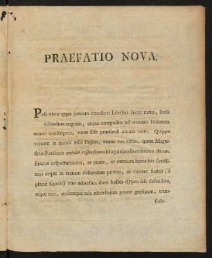 III-VIII, Praefatio Nova