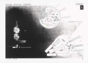 Ocean-Service-Center, Hamburg Schinkelwettbewerb 1989: 2 Grundrisse, Ansicht 1:200