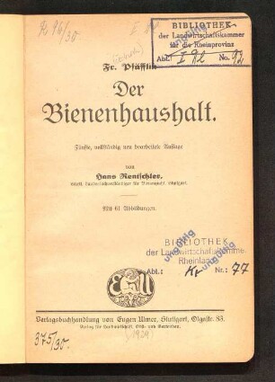 Der Bienenhaushalt