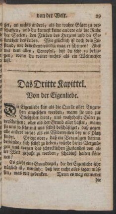 Das dritte Kapittel. Von der Eigenliebe