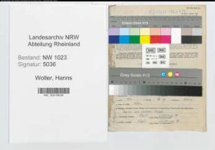 Entnazifizierung Hanns Wolter , geb. 16.10.1911 (Vermessungsinspektor)
