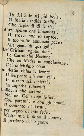 Canzonetta Nuova Di Maria Santissima Su l'Aria di Tiette