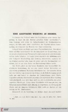 47: Eine argivische Weihung an Hermes
