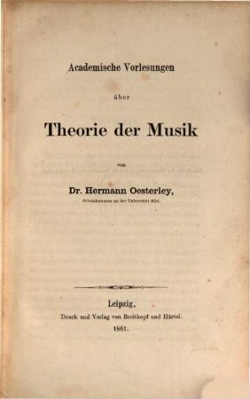 Academische Vorlesungen über Theorie der Musik