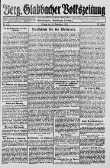 Bergisch Gladbacher Volkszeitung. 1906-1929