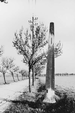Distanzsäule : Köttewitz. Postmeilensäule (1729) an der Alten Dresden-Teplitzer Poststraße südöstlich vom Ortsausgang