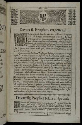 Davart ils Prophets en general.