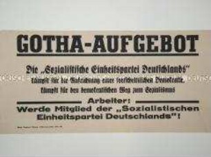 Maueranschlag mit Mitgliederwerbung der SED