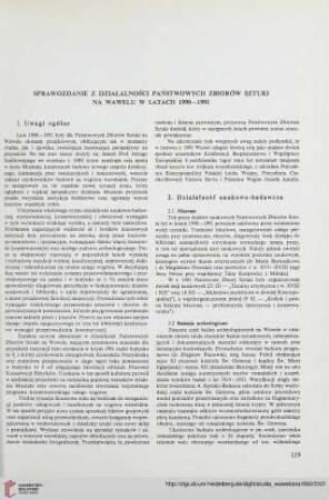 Sprawozdanie z działalności Państwowych Zbiorów Sztuki na Wawelu w latach 1990 - 1991