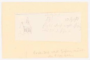 Kirche, Dudendorf: Perspektivische Ansicht (aus Quast Skizzenbuch)