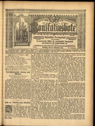 Erste Ausgabe vom Sonntag, den 12. November 1911.