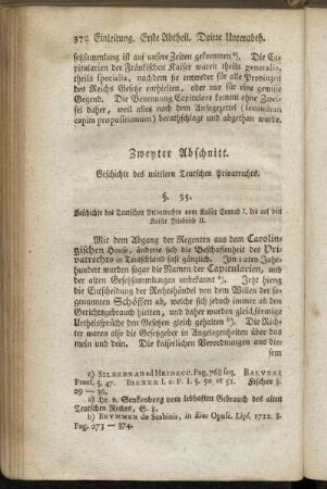 Zweyter Abschnitt. Geschichte des mittlern Teutschen Privatrechts.
