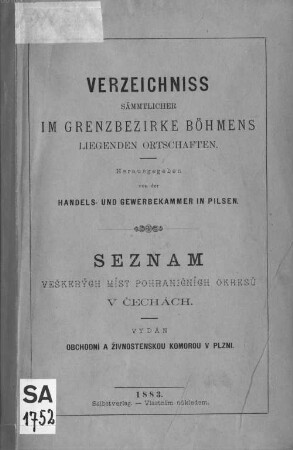 Verzeichniss sämmtlicher im Grenzbezirke Böhmens liegenden Ortschaften