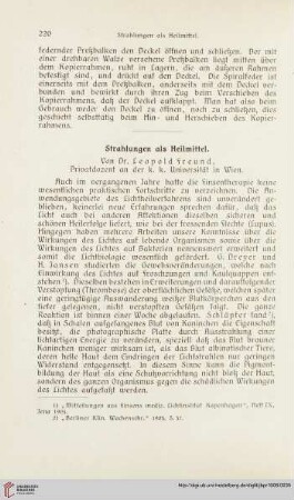 20: Strahlungen als Heilmittel