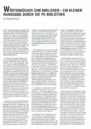 Wörterbücher zum Anklicken - ein kleiner Rundgang durch die PC-Bibliothek