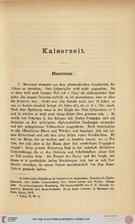 Kaiserzeit: Maecenas