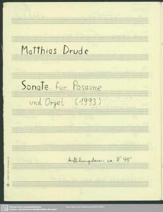 Sonate für Posaune und Orgel : (1993)