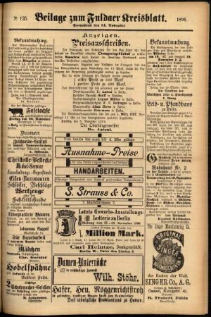 Zweite Ausgabe vom Samstag, den 14. November 1896.
