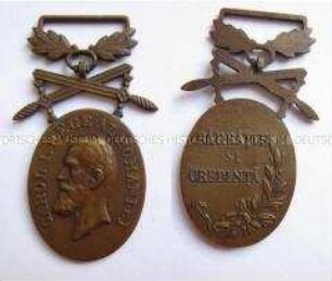 Medaille für Mannhaftigkeit und Treue, 3. Klasse in Bronze, Königreich Rumänien