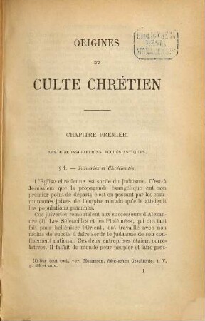 Origines du culte chrétien : étude sur la liturgie latine avant Charlemagne