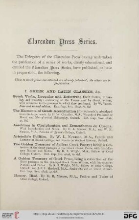 Claredon Press Series