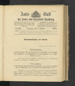 No.246, Sonntag, den 5. Oktober 1919