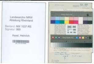 Entnazifizierung Heinrich Von Assel , geb. 22.09.1912 (Inspektor)
