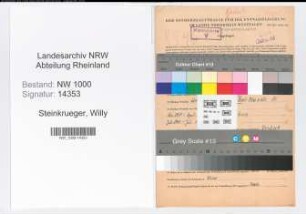 Entnazifizierung Willy Steinkrueger, geb. 15.12.1917 (Laborant)