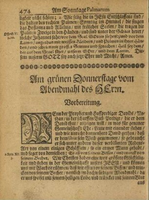 Am grünen Donnerstage vom Abendmahl des Herrn.