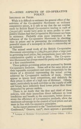 II. Some Aspects Of Co-operative Policy.