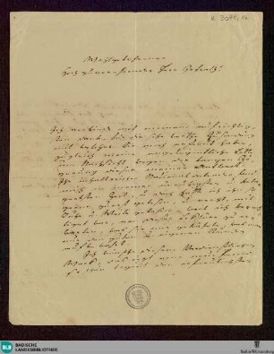 Brief von Johann Peter Hebel an Unbekannt vom 05.03.1823 - K 3071, 14