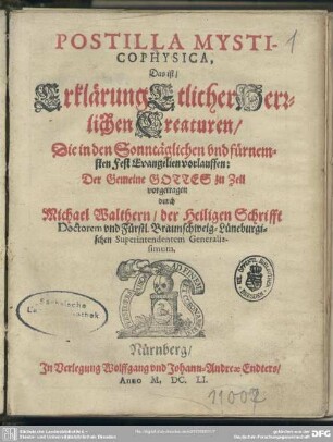 Postilla mysticophysica