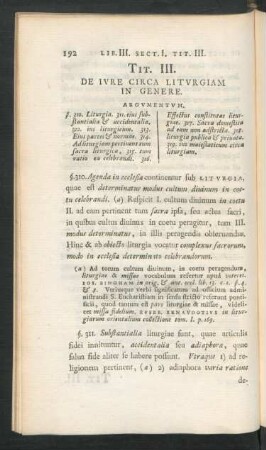 Tit. III. De Iure Circa Liturgiam In Genere