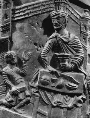 Lazarus, Bernwardsäule, Dom zu Hildesheim