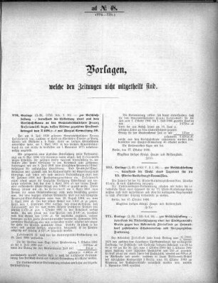 Anlage: ad No. 48 (773-775.), Vorlagen, welche den Zeitungen nicht mitgeteilt sind