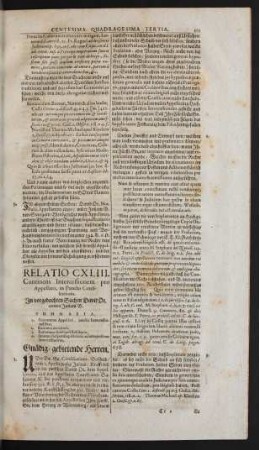 Relatio CXLIII.